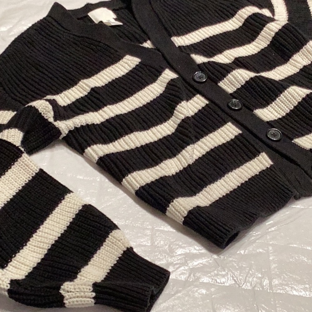 Striped Black and White Cardigan